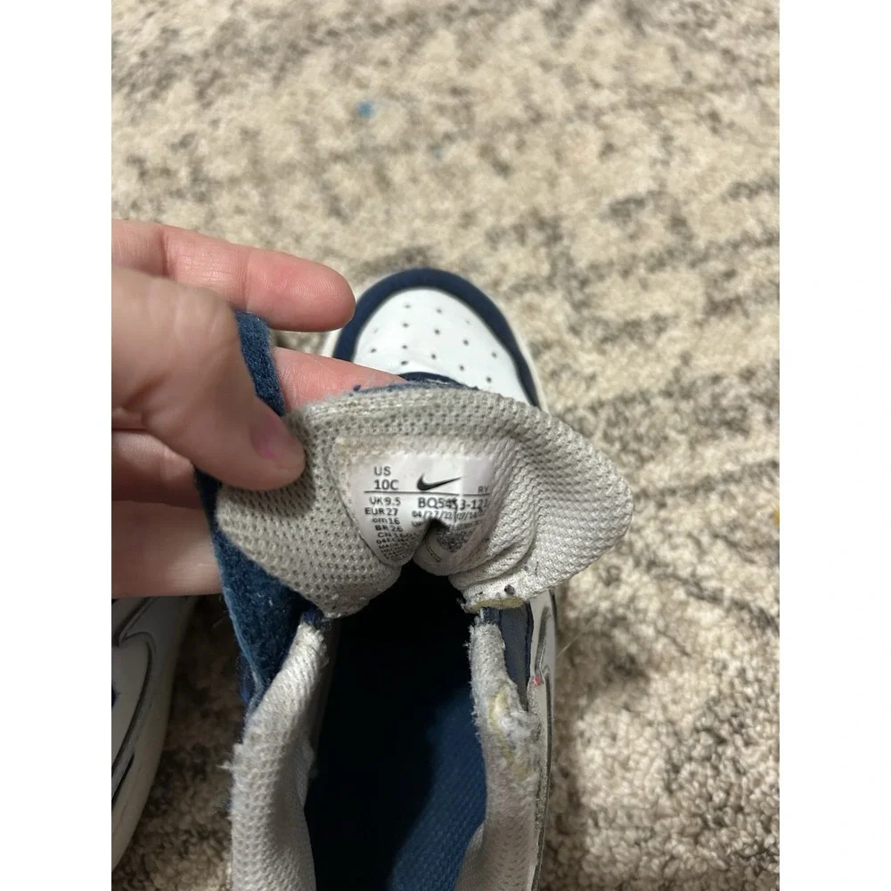Boys Blue And White Nike Shoes Size 10C